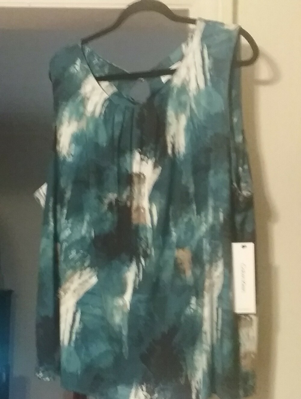 Calvin Klein Blue and White Sleeveless Top - 3X